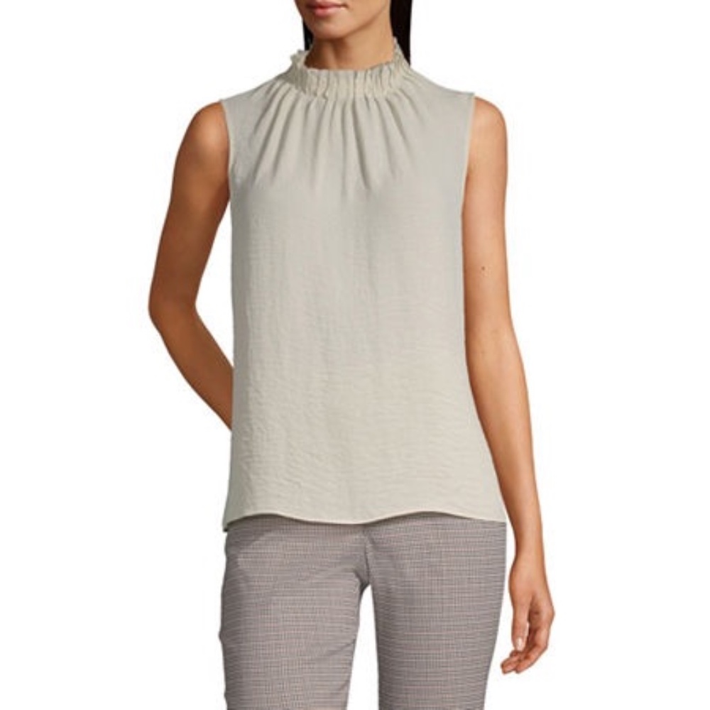 Worthington Womens High Neck Sleeveless Tank Top